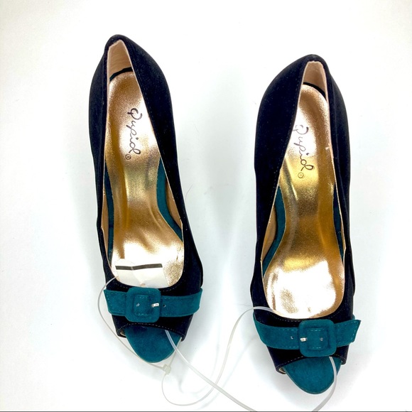 Qupid Open Toe Buckle Detail Stiletto Heels NEW - Picture 4 of 6